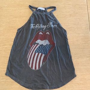 Rolling Stones halter neck burnout tee, M